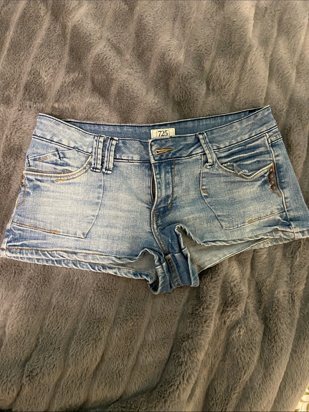 Low rise jean shorts